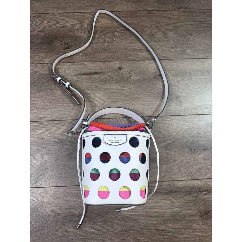 kate spade White Multicolor Polka Dot Crossbody Bag